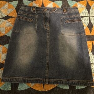 New York & Company Blue Denim A-Line Skirt Size 8